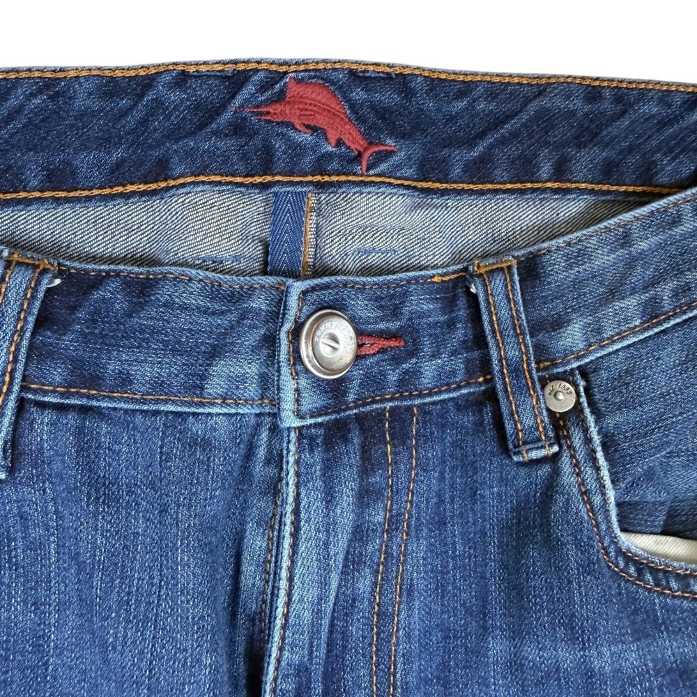 Tommy Bahama Authentic Mens 36x34 Blue Medium Wash Straight Leg Denim Jeans - Picture 2 of 9